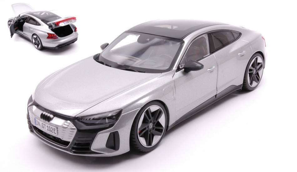 SCALE MODEL COMPATIBLE WITH AUDI RS e-TRON GT 2022 SILVER 1:18 BURAGO BU11050Z