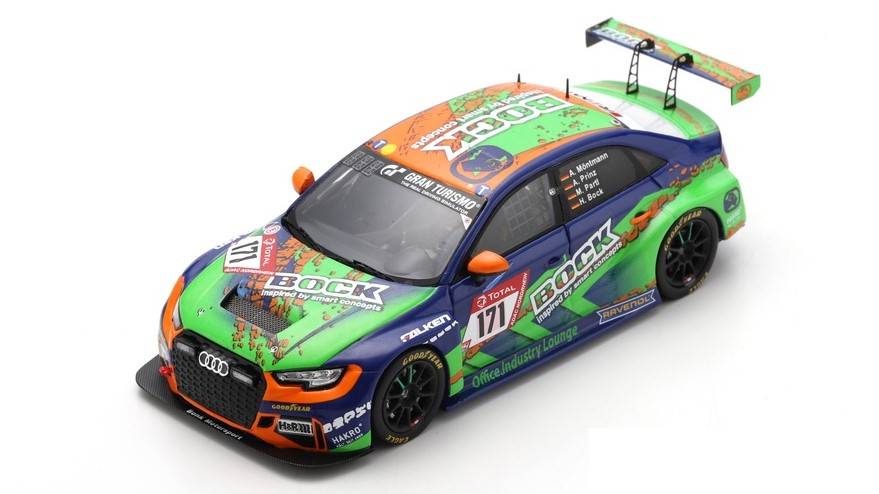 MODELE REDUIT COMPATIBLE AVEC AUDI RS3 N.171 24 H NURBURGRING 2020 BOCK-PARTI-PRINZ-MOENTMANN 1:43 SPARK MODEL SG701
