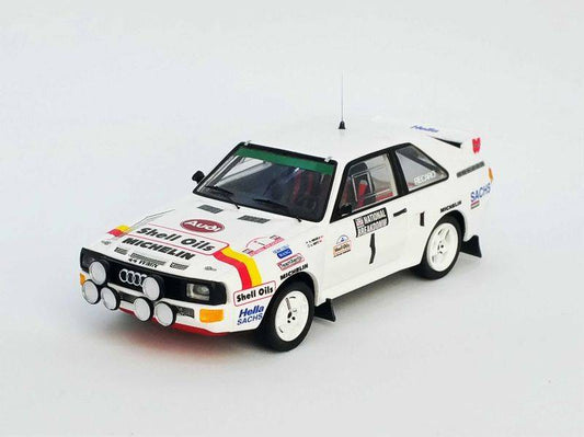 MODELE REDUIT COMPATIBLE AVEC AUDI SPORT QUATTRO N.1 1er RALLYE NATIONAL BREAKD.1986 MIKKOLA-HERTZ 1:43 TROFEU TFRRUK54