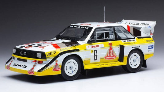 MODELE REDUIT COMPATIBLE AVEC AUDI SPORT QUATTRO S1 N.6 RALLYE MONTE CARLO 1986 MIKKOLA/HERTZ 1:24
 MODÈLE IXO 24RAL020A