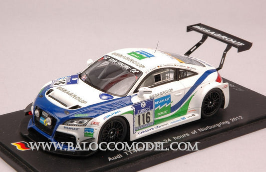 MODELE REDUIT COMPATIBLE AVEC AUDI TT-RS N.116 24H NURBURGRING 2012 KOVAC-TSCHORNIA-LESTRUP-THIIM 1:43 SPARK MODEL SG066
