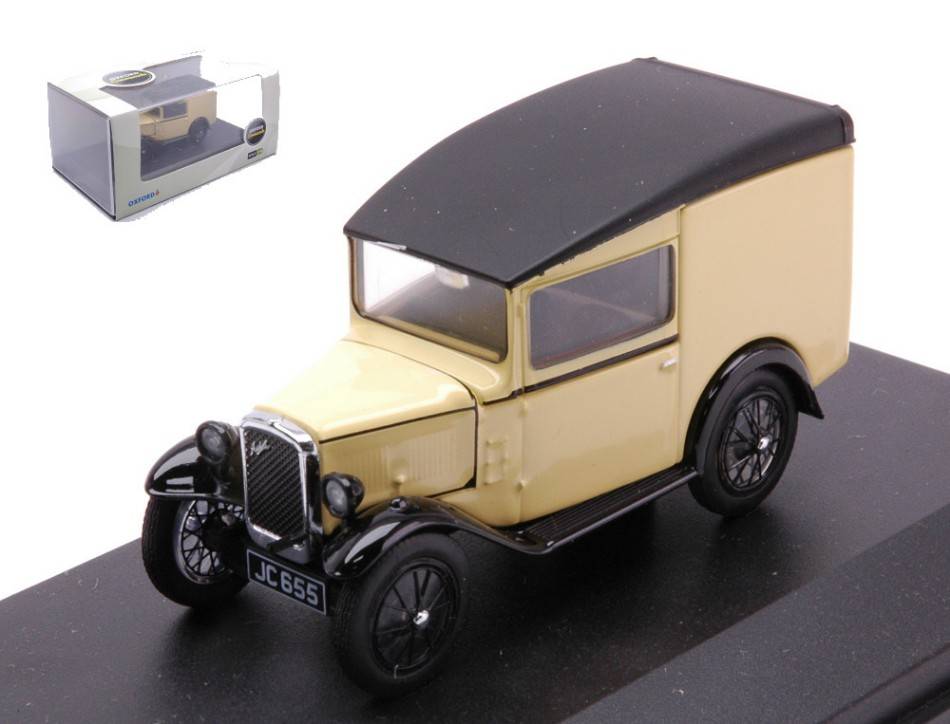 MODELE REDUIT COMPATIBLE AVEC AUSTIN SEVEN RN VAN PRIMROSE CREME JAUNE 1:43 OXFORD OXFASV001