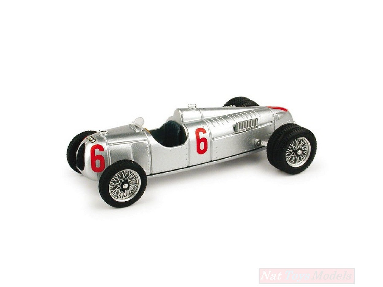 MODELLINO IN SCALA COMPATIBILE CON AUTO UNION TIPO C N.6 RUOTE GEMELLATE 1936 1:43 BRUMM BM0110