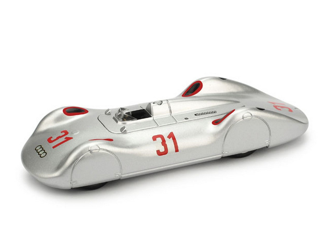 MODELLINO IN SCALA COMPATIBILE CON AUTO UNION TYP C "STROMLINIENWAGEN" 1937 N.31 B.ROSEMEYER 1:43 BRUMM BM0353