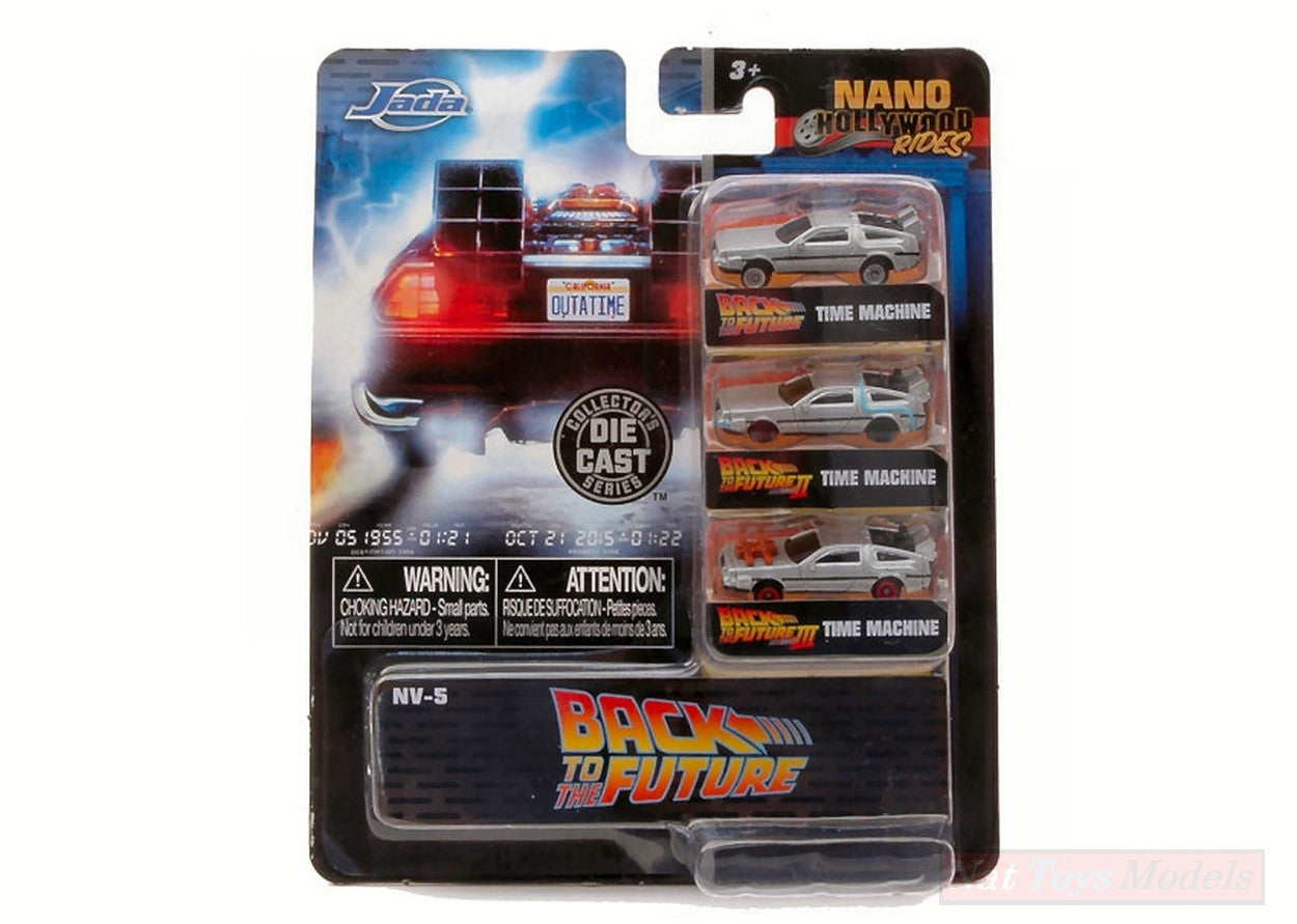 SCALE MODEL COMPATIBLE WITH BACK TO THE FUTURE NANO HOLLYWOOD RIDES 3 PACK 4 cm JADA TOYS JADA31583