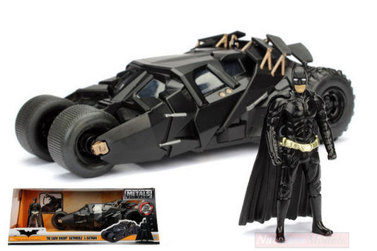 SCALE MODEL COMPATIBLE WITH BATMOBILE 2008 WITH BATMAN FIGURE 1:24 JADA TOYS JADA98261