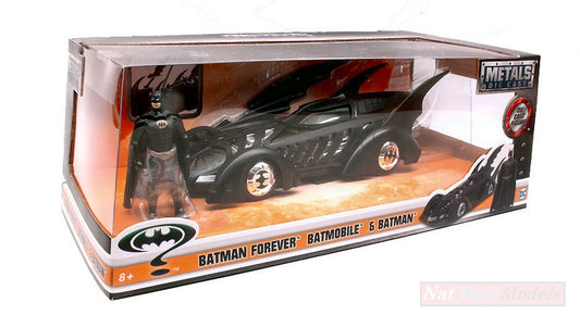 MODÈLE RÉDUIT COMPATIBLE AVEC BATMOBILE BATMAN FOREVER" ET FIGURINES 1:24 JADA TOYS JADA98036"