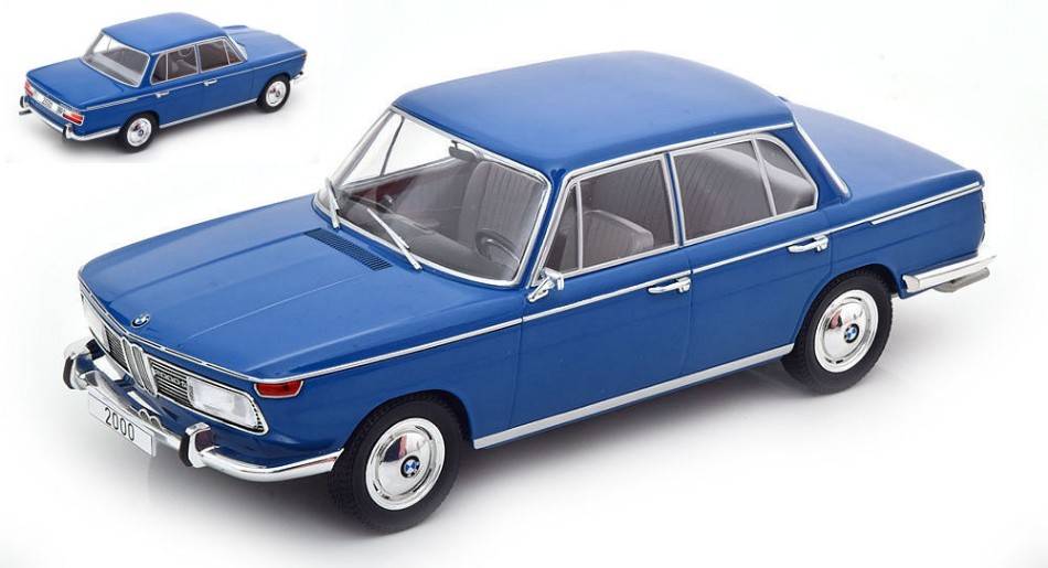 MODÈLE RÉDUIT COMPATIBLE AVEC BMW 2000 (TYPE 121) BLEU FONCÉ 1:18 MODELCARGROUP MCG18291
