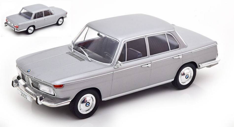 MODELLINO IN SCALA COMPATIBILE CON BMW 2000 (TYPE 121) SILVER 1:18 MODELCARGROUP MCG18290