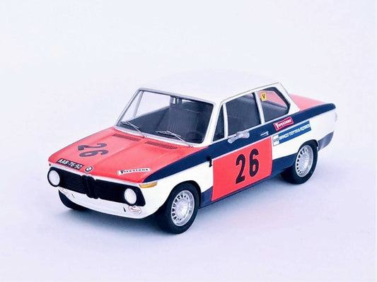 MODELLINO IN SCALA COMPATIBILE CON BMW 2002 4th VILA REAL 1972 MARIO DE FIGUEUREDO 1:43 TROFEU TFRRAC28