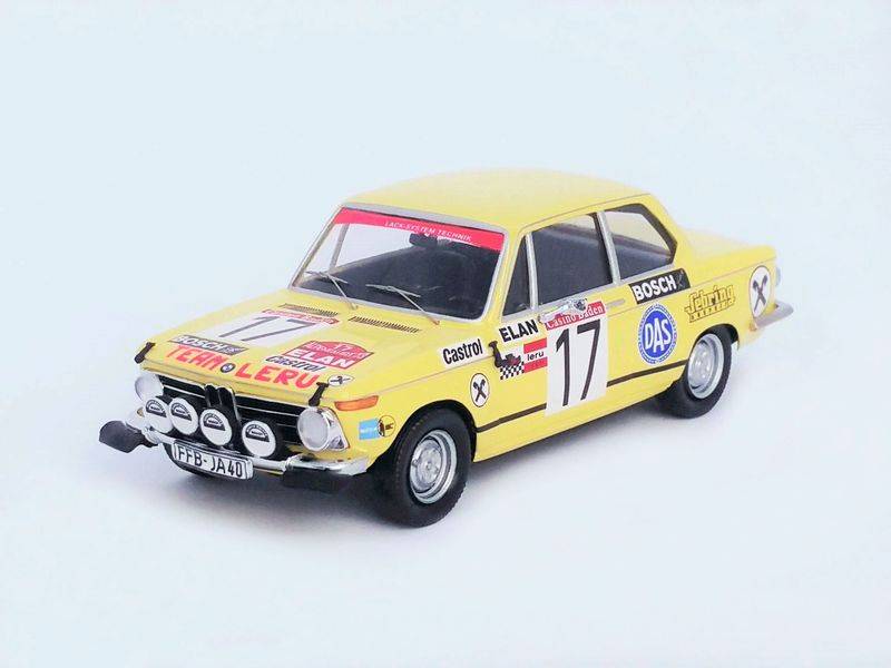 MODÈLE RÉDUIT COMPATIBLE AVEC BMW 2002 N.17 9ème ALPENFAHRT 1973 GRUNSTEIDL-HOPF 1:43 TROFEU TFRRAT03