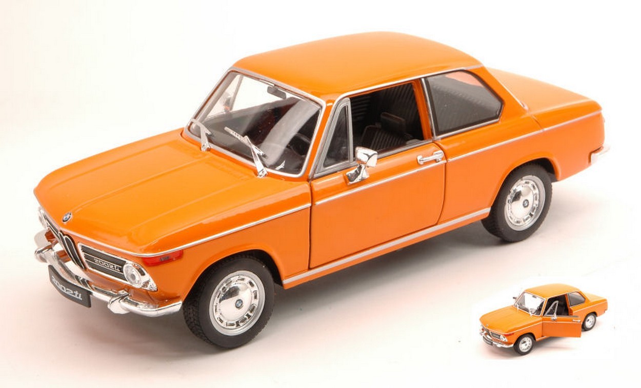 DIE CAST SCALE MODEL BMW 2002 Ti 1972 ORANGE 1:24 WELLY WE4053OR ...