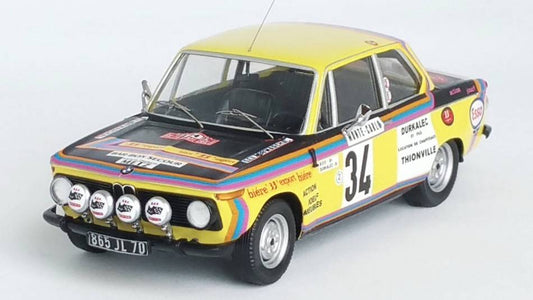 MODELE REDUIT COMPATIBLE AVEC BMW 2002 TI RALLYE MONTE CARLO 1975 BOS/DURKALECK 1:43 TROFEU TFRRFR64