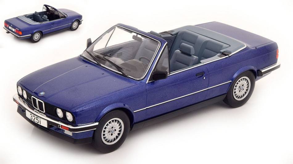 MODÈLE RÉDUIT COMPATIBLE AVEC BMW 325I (E30) DÉCAPOTABLE MET.BLUE 1:18 MODELCARGROUP MCG18381