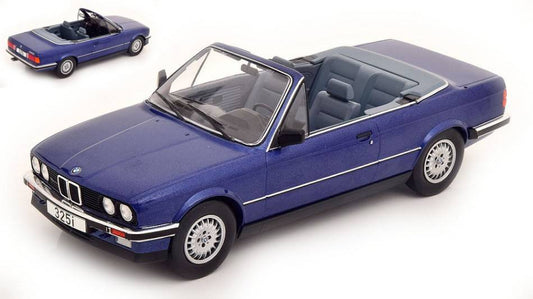 MODELLINO IN SCALA COMPATIBILE CON BMW 325I (E30) CONVERTIBLE MET.BLUE 1:18 MODELCARGROUP MCG18381