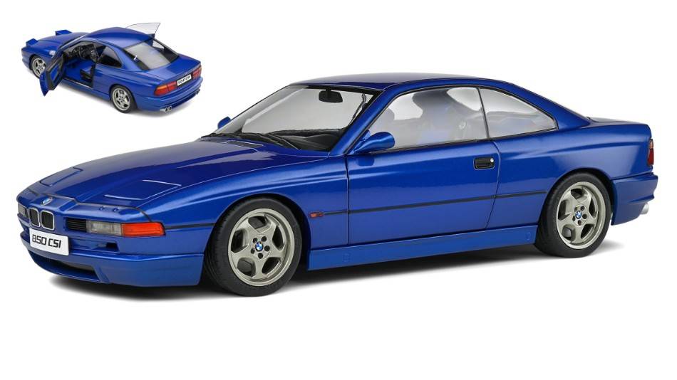 MODELLINO IN SCALA COMPATIBILE CON BMW 850 (E31) CSI 1990 TOBAGGO BLUE 1:18 SOLIDO SL1807002