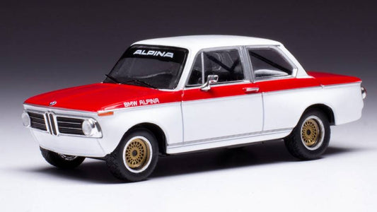 MODELLINO IN SCALA COMPATIBILE CON BMW ALPINA 2002 Tii 1972 WHITE/RED 1:43 IXO MODEL CLC481