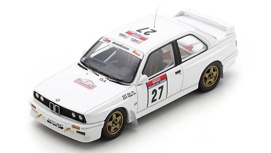 MODELE REDUIT COMPATIBLE AVEC BMW E30 N.27 TOUR DE CORSE RALLYE DE FRANCE 1990 F.DOR-P.VIALE 1:43 SPARK MODEL S8486