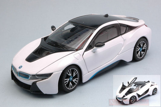 MODELLINO IN SCALA COMPATIBILE CON BMW i8 2015 WHITE 1:24 RASTAR RAT56500W