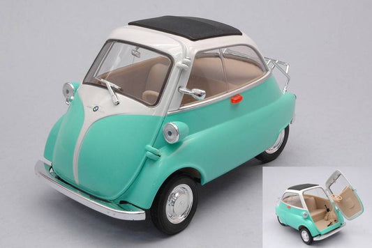 SCALE MODEL COMPATIBLE WITH BMW ISETTA 250 GREEN/WHITE 1:18 WELLY WE24096GN