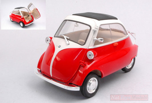 MODELLINO IN SCALA COMPATIBILE CON BMW ISETTA 250 RED/WHITE 1:18 WELLY WE24096R