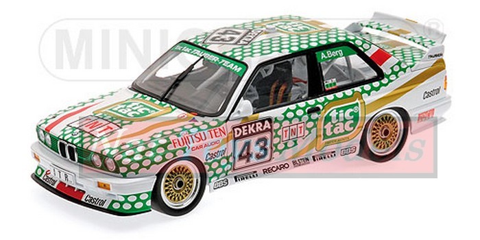 SCALE MODEL COMPATIBLE WITH BMW M3 E30 TIC TAC N.43 DTM 1991 1:18 MINICHAMPS PM180912043