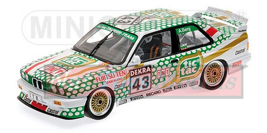 SCALE MODEL COMPATIBLE WITH BMW M3 E30 TIC TAC N.43 DTM 1991 1:18 MINICHAMPS PM180912043
