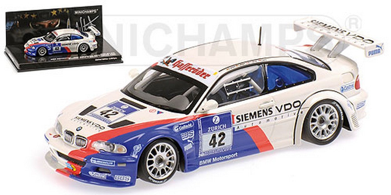 SCALE MODEL COMPATIBLE WITH BMW M3 N.42 WINNER 24H ADAC 2004 MULLER-MULLER-STUCK-LAMY 1:43 MINICHAMPS PM444042342