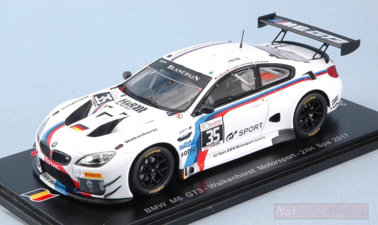 SCALE MODEL COMPATIBLE WITH BMW M6 N.35 24 H SPA 2017 M.PALTTALA-C.KROGNES-N.MENZEL-M.HENKOLA 1:43 SPARK MODEL SB177