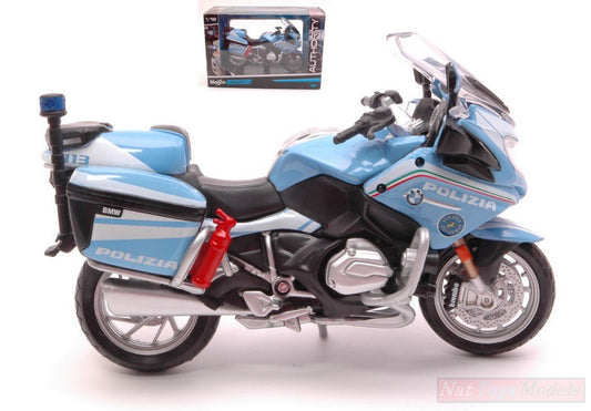 MODELE REDUIT COMPATIBLE AVEC BMW R 1200 RT POLICE ROUTIÈRE 1:18 MAISTO MI15953
