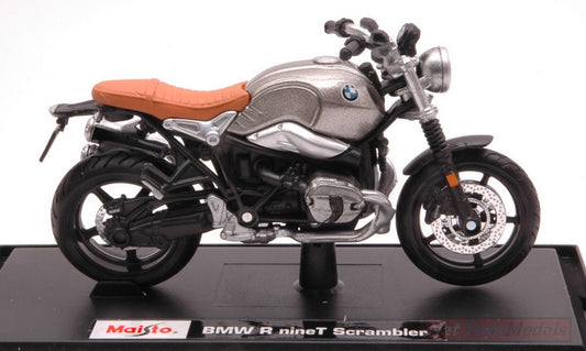 MODELE REDUIT COMPATIBLE AVEC BMW R NINE T SCRAMBLER SILVER 1:18 MAISTO MI18853