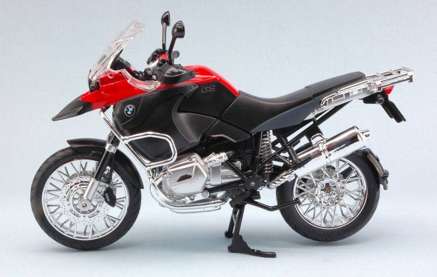 MODELLINO IN SCALA COMPATIBILE CON BMW R1200GS RED 1:9 RASTAR RAT42000R DIE CAST