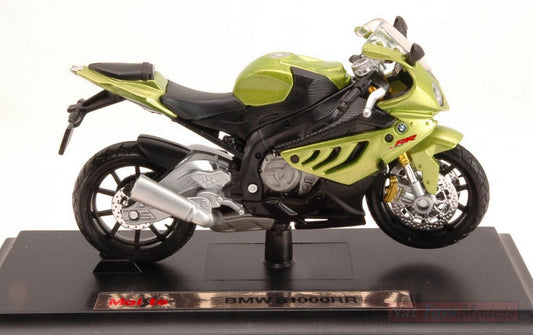 MODELE REDUIT COMPATIBLE AVEC BMW S1000RR VERT MÉTALLISÉ 1:18 MAISTO MI10032GR