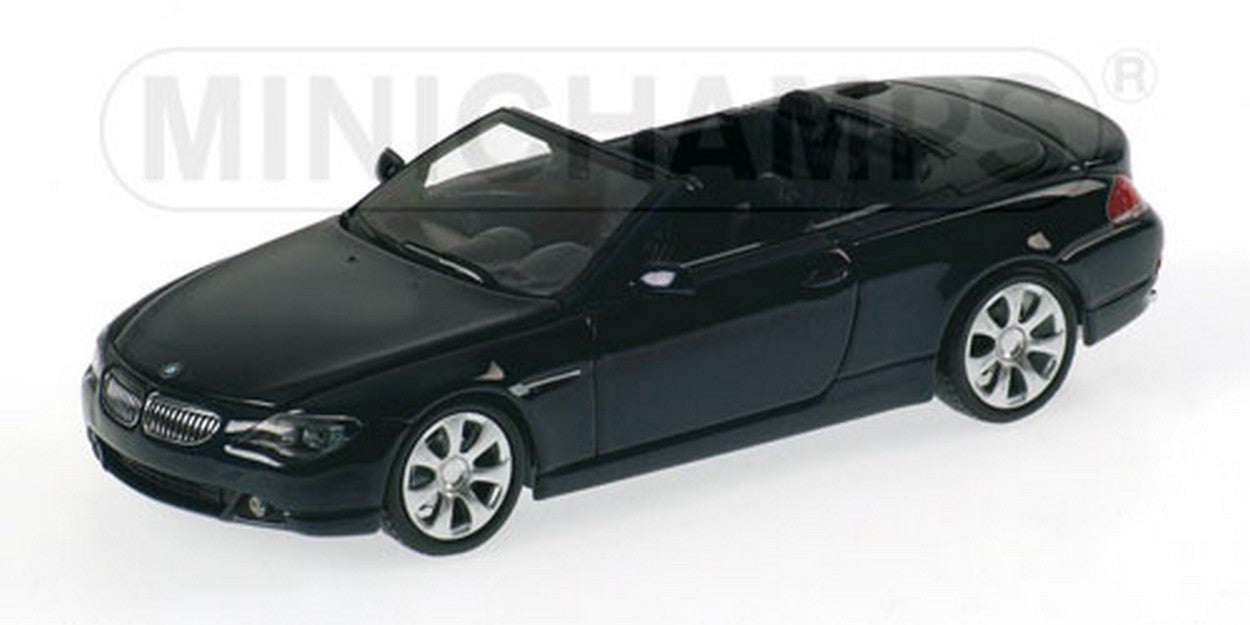 MODELLINO IN SCALA COMPATIBILE CON BMW SERIE 6 CABRIO 2006 BLUE 1:43 MINICHAMPS PM431026030