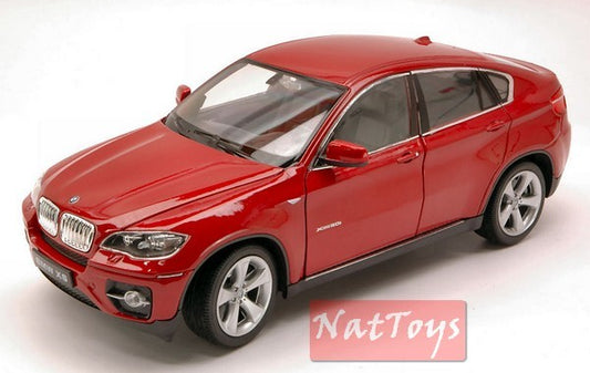 MODELLINO IN SCALA COMPATIBILE CON BMW X6 2009 RED MET.1:24 WELLY WE2540