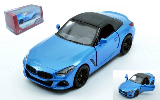 MODÈLE RÉDUIT COMPATIBLE AVEC BMW Z4 2019 AVEC CAPOTE FERMÉE BLEU BOX 12 cm KINSMART KT5419WB