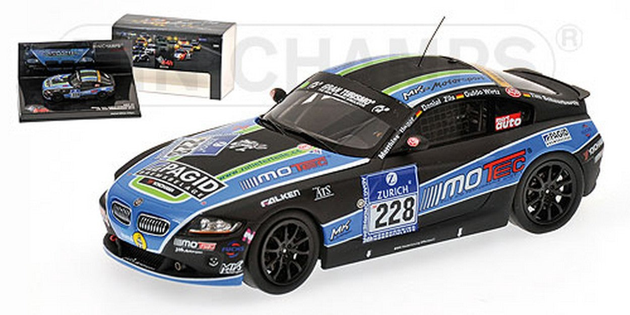 MODELE REDUIT COMPATIBLE AVEC BMW Z4 N.228 NURBURGRING 2010 1:43 MINICHAMPS PM437102228