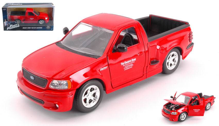 SCALE MODEL COMPATIBLE WITH BRIAN'S FORD F-150 SVT LIGHTNING FAST &amp; FURIOUS RED 1:24 JADA TOYS JADA99574