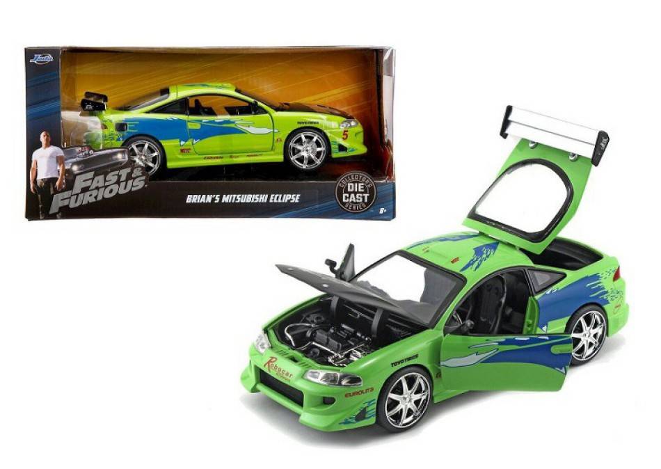 MODELLINO IN SCALA COMPATIBILE CON BRIAN'S MITSUBISHI ECLIPSE "FAST & FURIOUS" 1:24 JADA TOYS JADA253203007