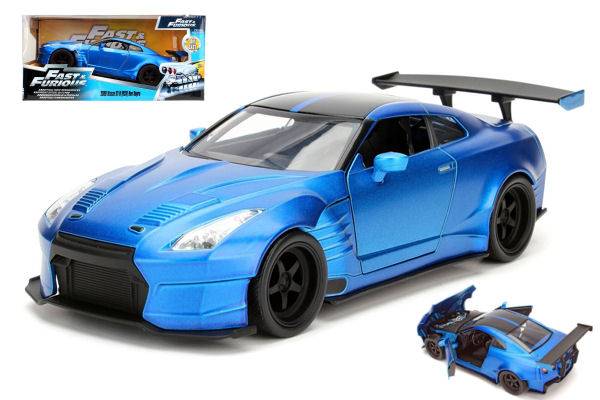 MODELLINO IN SCALA COMPATIBILE CON BRIAN'S NISSAN GT-R (R35) FAST & FURIOUS BLUE 1:24 JADA TOYS JADA98271