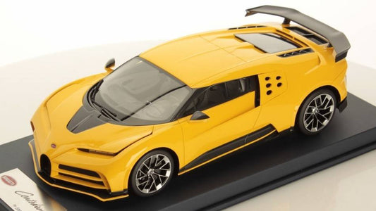 MODÈLE RÉDUIT COMPATIBLE AVEC BUGATTI CENTODIECI VERSION DE PRODUCTION JAUNE 1:18 LOOKSMART LS18025C