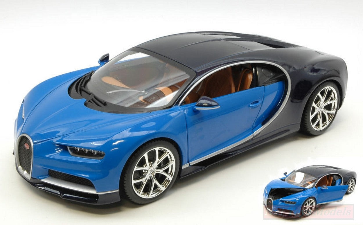 MODELE REDUIT COMPATIBLE AVEC BUGATTI CHIRON 2016 BLEU/NOIR 1:18 BURAGO BU11040BL
