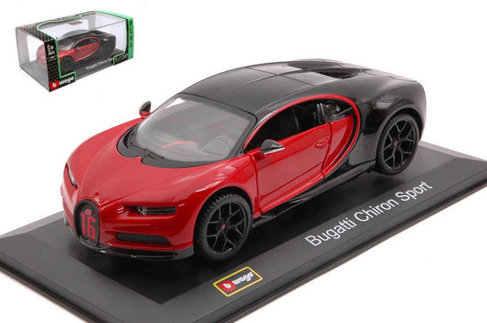 MODELE REDUIT COMPATIBLE AVEC BUGATTI CHIRON SPORT ROUGE/NOIR 1:32 BURAGO BU42029