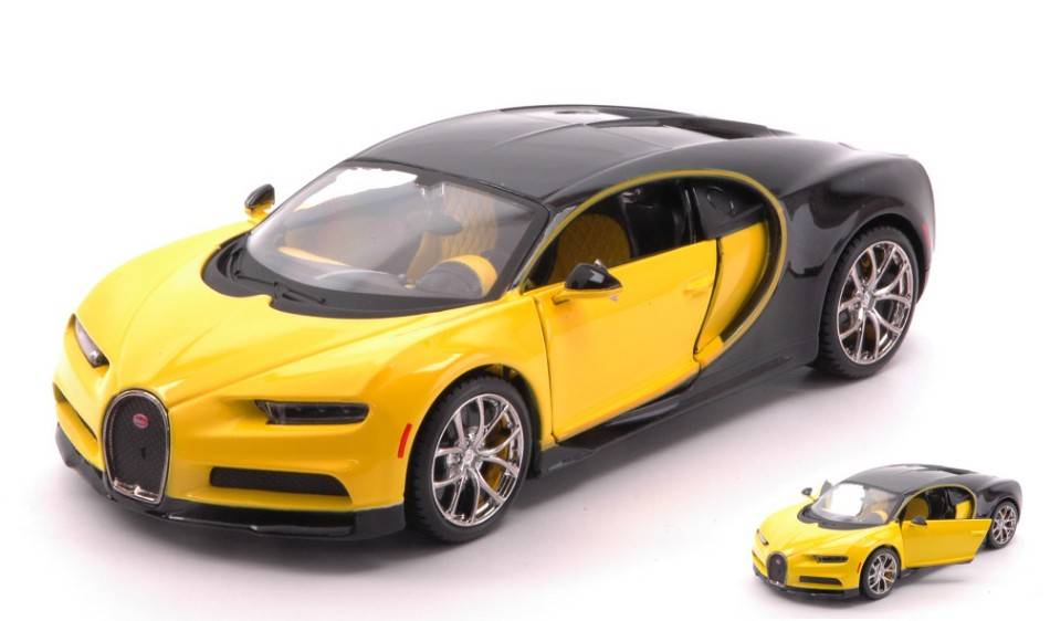 SCALE MODEL COMPATIBLE WITH BUGATTI CHIRON YELLOW/BLACK 1:24 MAISTO MI32509Y