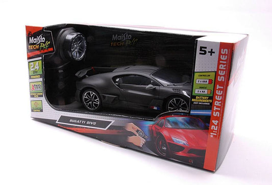 SCALE MODEL COMPATIBLE WITH BUGATTI DIVO 2019 MATT BLACK RADIO CONTROL 1:24 MAISTO MI81515Z