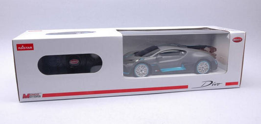 SCALE MODEL COMPATIBLE WITH BUGATTI DIVO BLACK/BLUE RADIO CONTROL 1:24 MONDO MOTORS MM63705