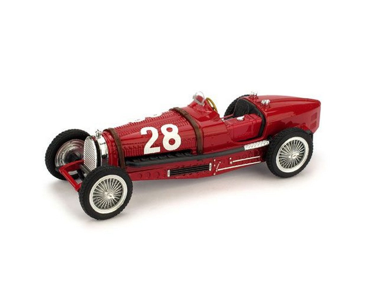 MODELLINO IN SCALA COMPATIBILE CON BUGATTI TIPO 59 TAZIO NUVOLARI 1934 N.28 3rd MONACO GP 1:43 BRUMM BM0174