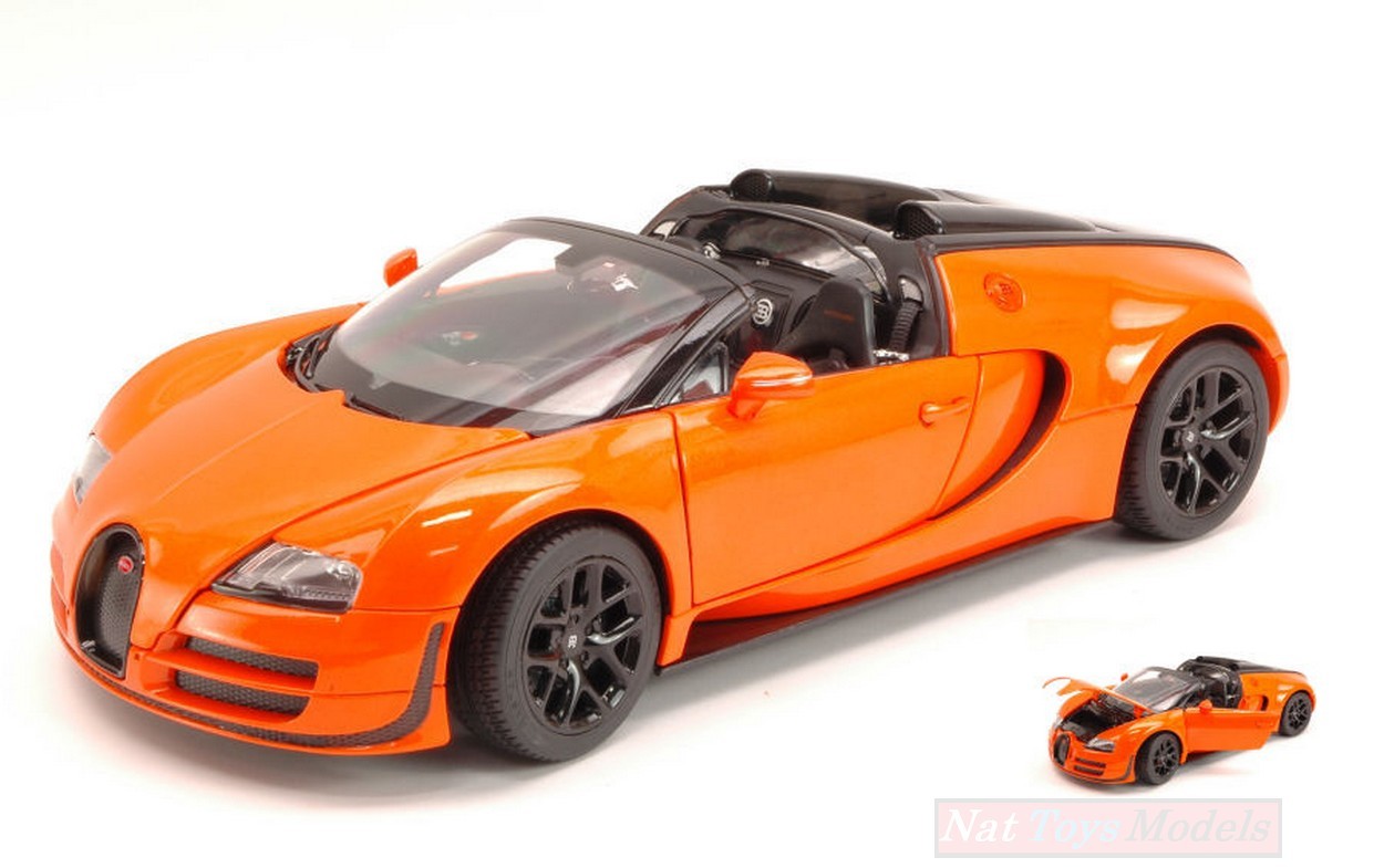 SCALE MODEL COMPATIBLE WITH BUGATTI VEYRON 16.4 GRAND SPORT 2012 ORANGE 1:18 RASTAR RAT43900OR