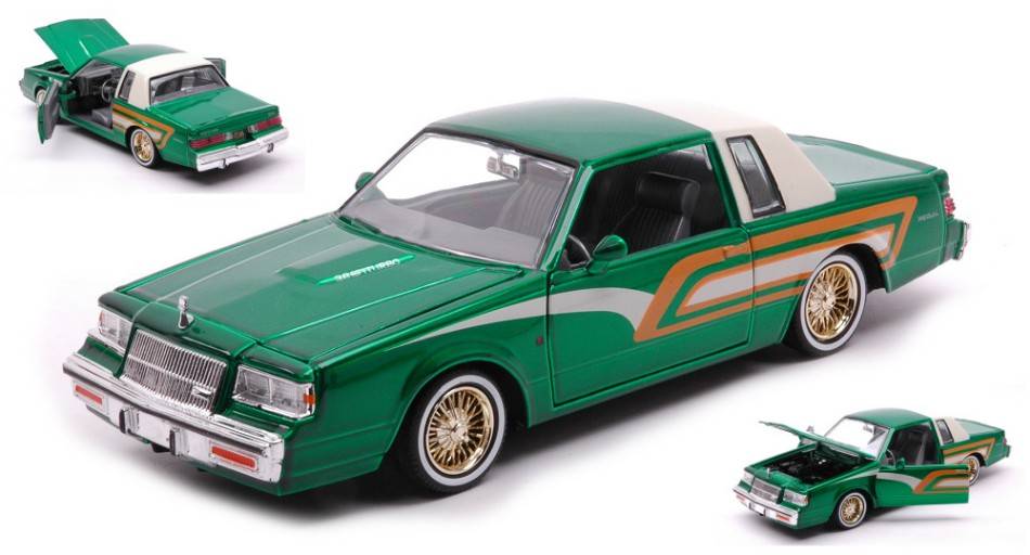 MODÈLE RÉDUIT COMPATIBLE AVEC BUICK REGAL 1987 VERT 1:24 MOTORMAX MTM79023