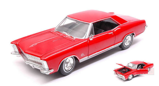 MODELLINO IN SCALA COMPATIBILE CON BUICK RIVIERA GRAN SPORT 1965 RED 1:24-27 WELLY WE24072R